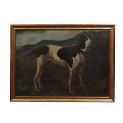 Large Dog Oil Painting of a Dog Standing in a Landscape