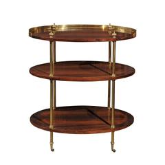 Rosewood and Brass Tiered Cart / Trolley