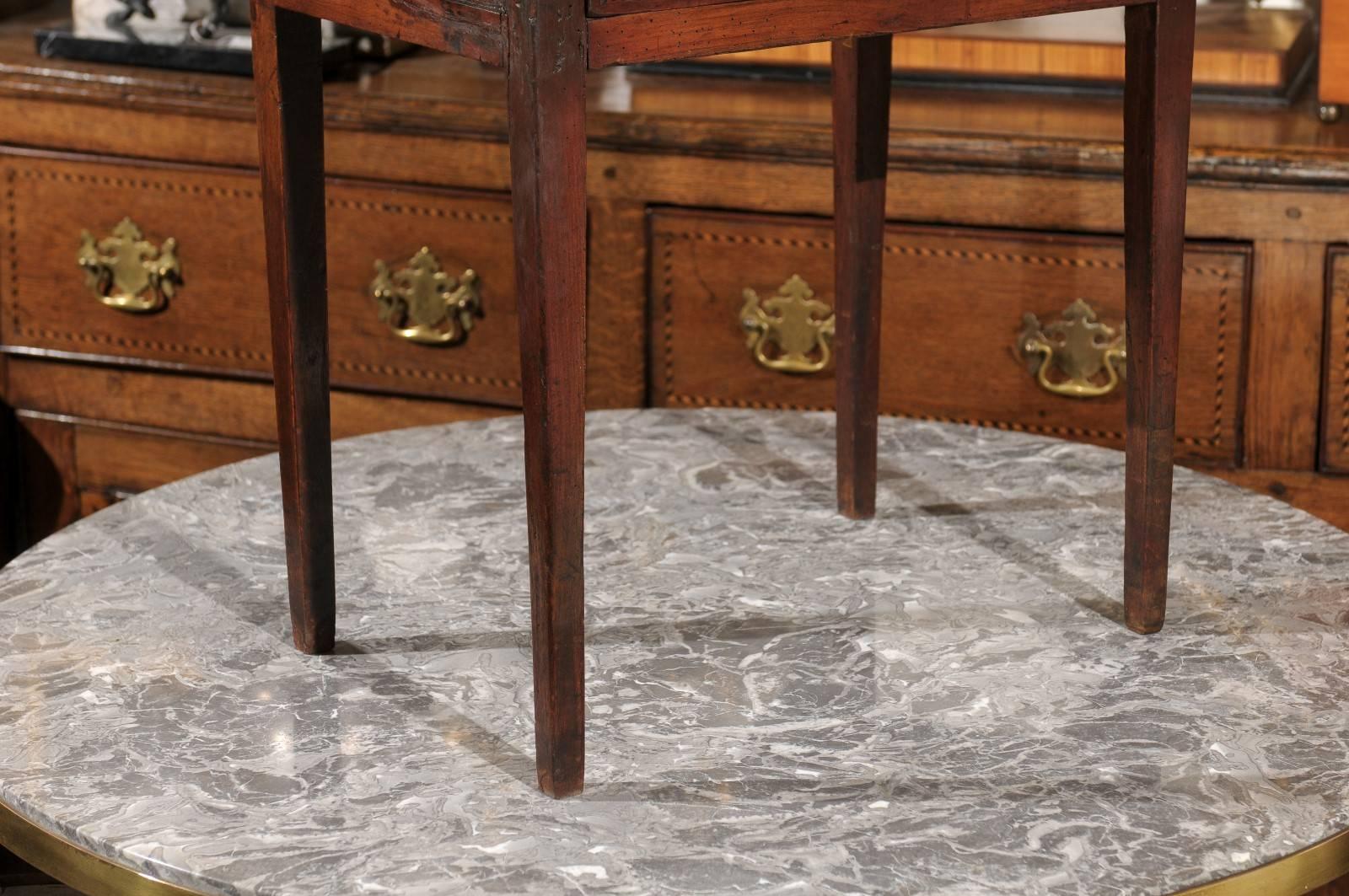 Mid-19th Century Petite French Three-Drawer Commode, Grey Marble Top and Banding 2