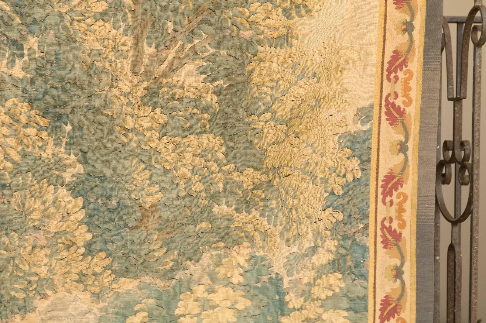 French Aubusson Tapestry with Pastoral Scene in Vertical Format, circa 1800 For Sale 2