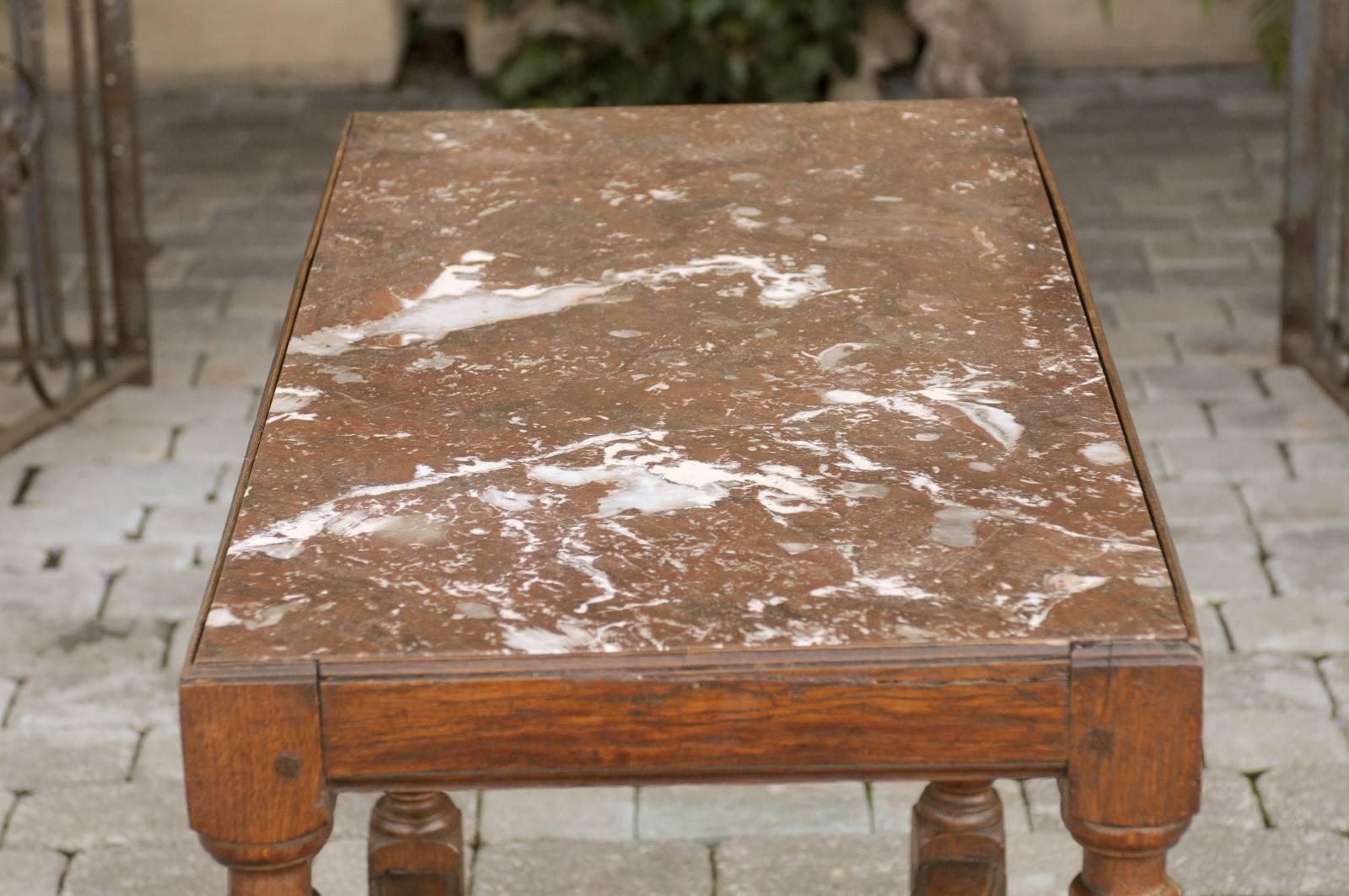 French Wood Pastry Table with Marble Top 4