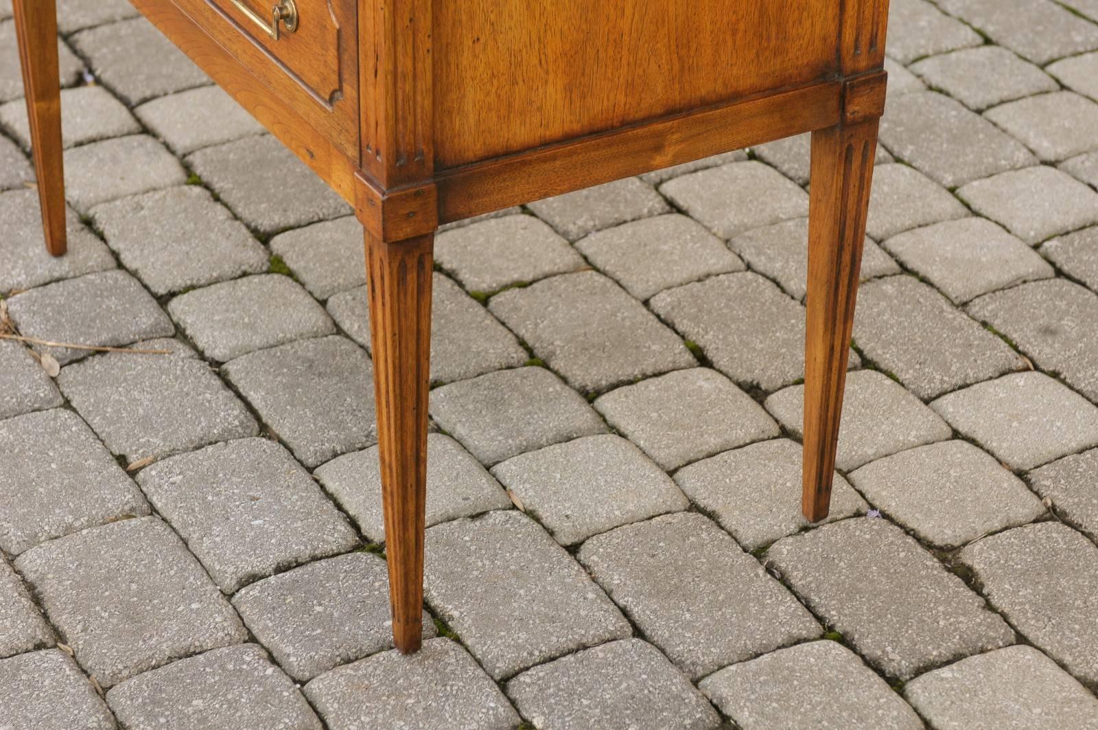 French Neoclassical Style 1880s Oak Two-Drawer Chest with Variegated Marble Top 5