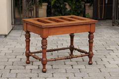 English Mahogany Luggage Rack from the Late 19th Century with Turned Legs