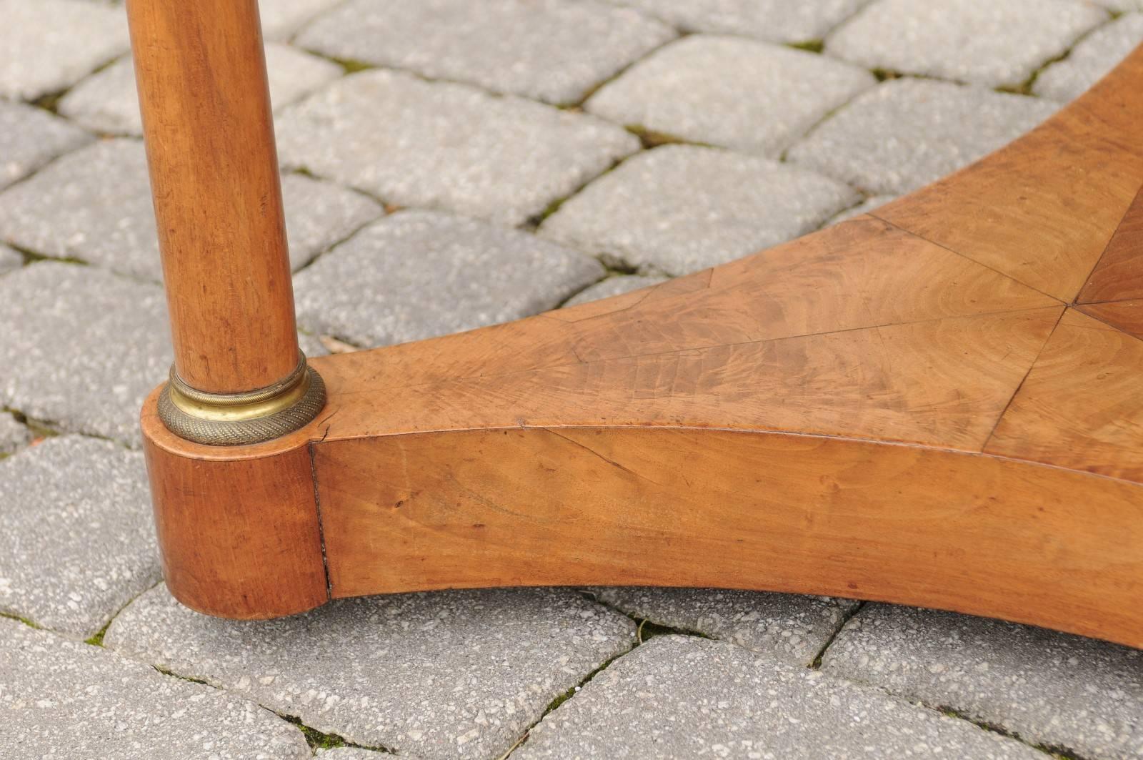 Austrian Biedermeier Mid-19th Century Round Center Table with Column Legs 2