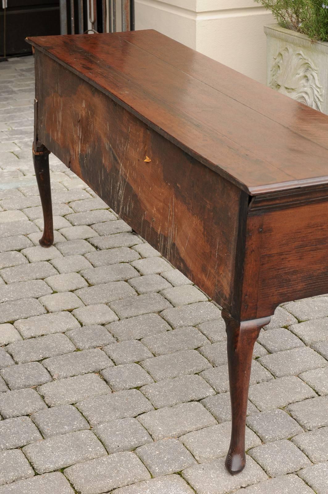 English Oak Three-Drawer Dresser Base or Server from the Early 19th Century 3