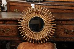 Spanish Gilt Metal Sunburst Mirror from Mid-20th Century