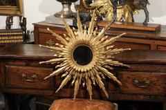 Exquisite French Three Layer Giltwood Sunburst Mirror from the Mid-20th Century