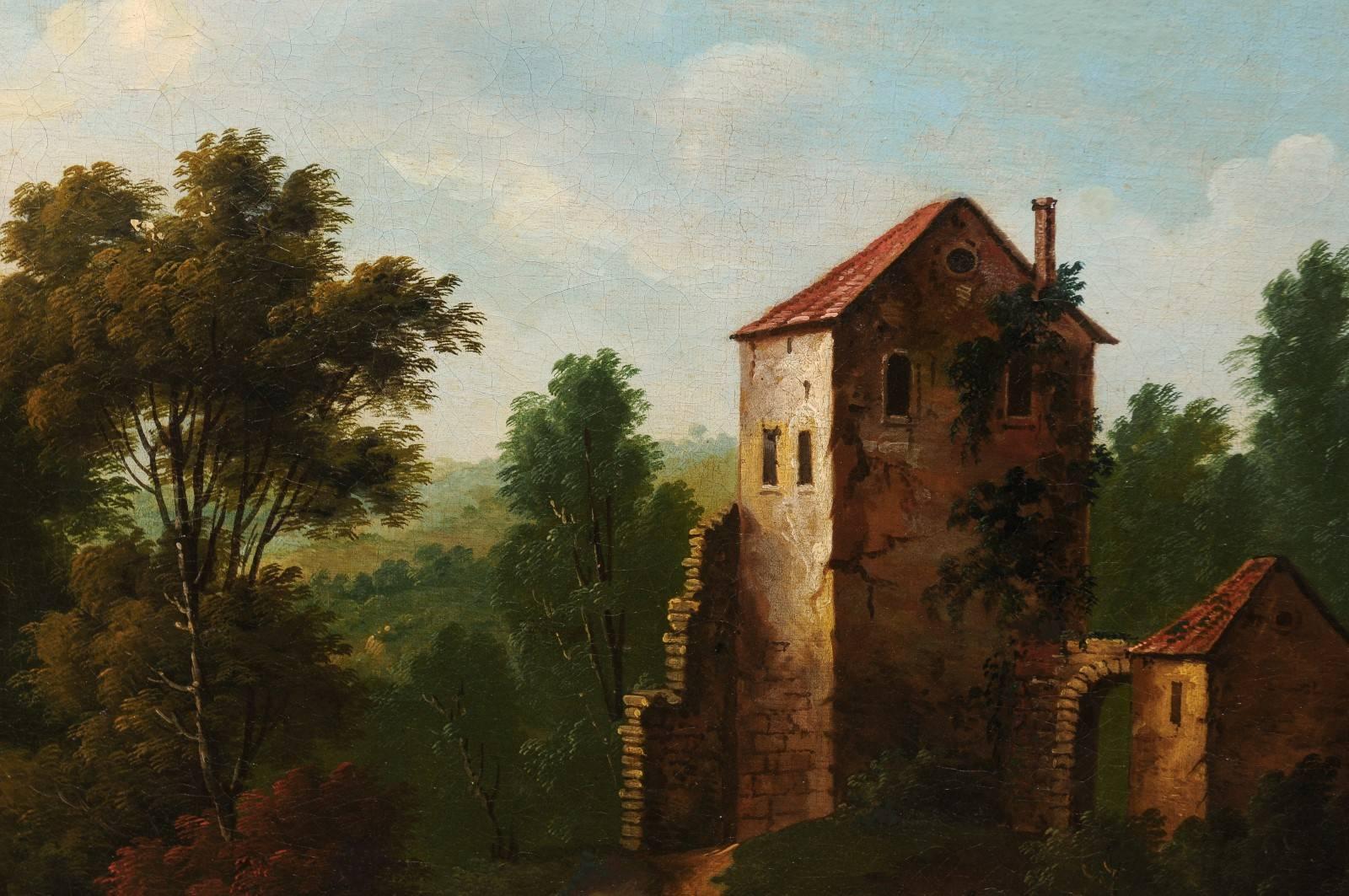 Early 19th Century English Oil Painting of the Italian Countryside 1