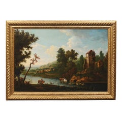Early 19th Century English Oil Painting of the Italian Countryside