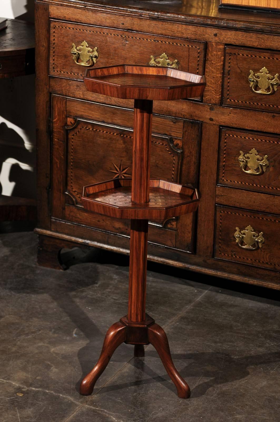 Adjustable French Wooden Dumb Waiter/Pedestal Stand from the Late 19th Century In Good Condition For Sale In Atlanta, GA