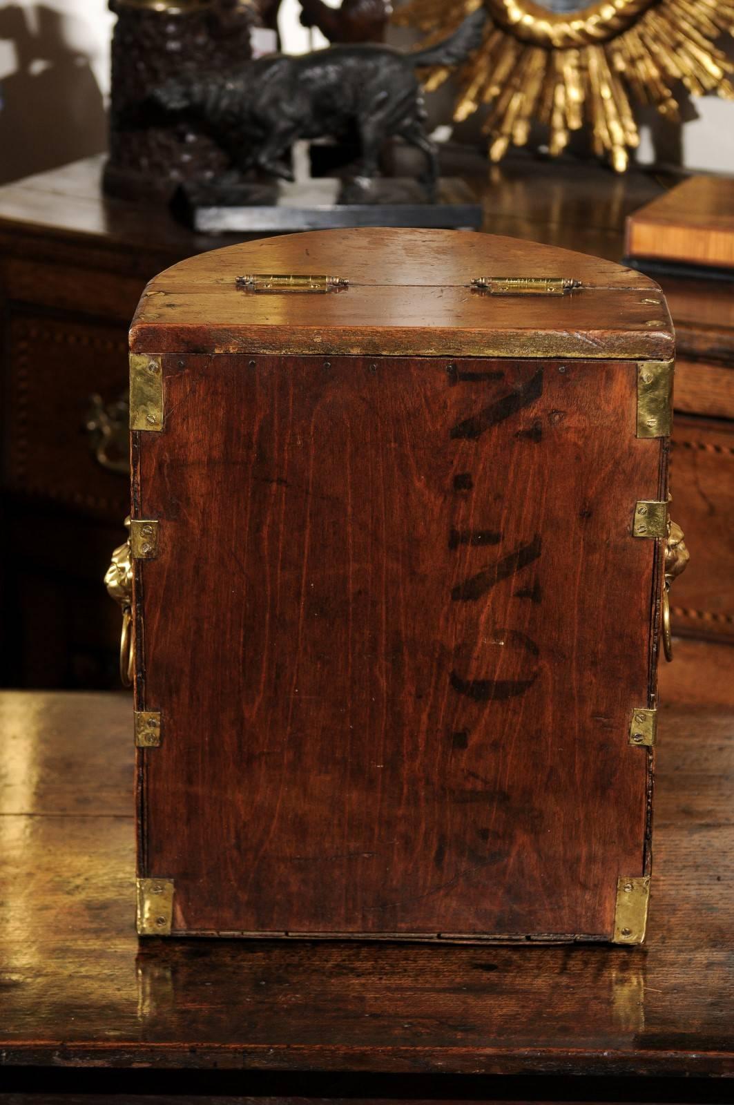 English Mahogany and Brass Fishing Creel Box from the Late 19th Century 2