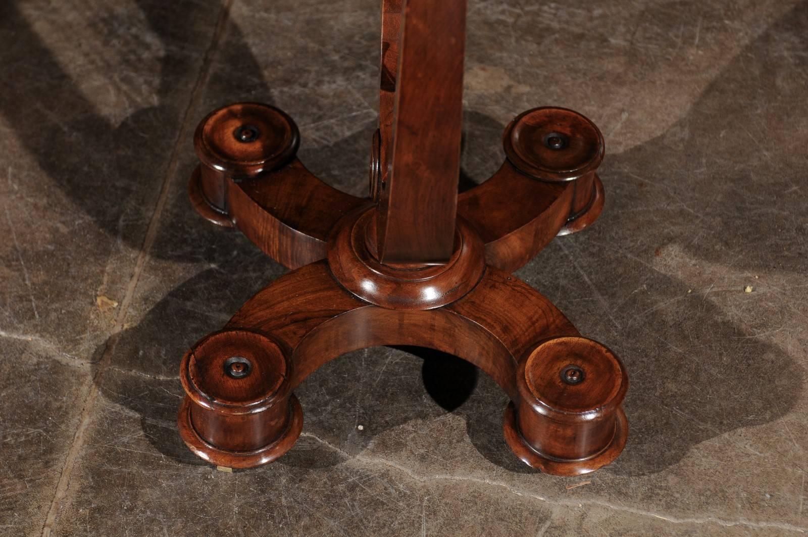 Early 19th Century English Regency Mahogany Side Table with Lyre Shaped Pedestal 5