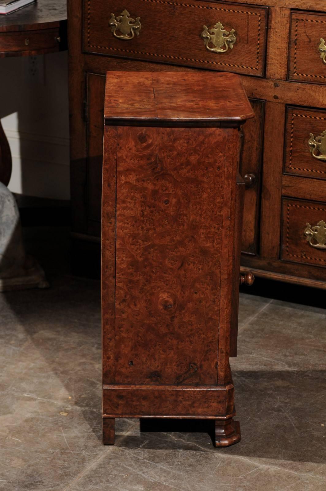 English Burl Wood Pot Cupboard from the 1880s with Single Drawer and Door 5