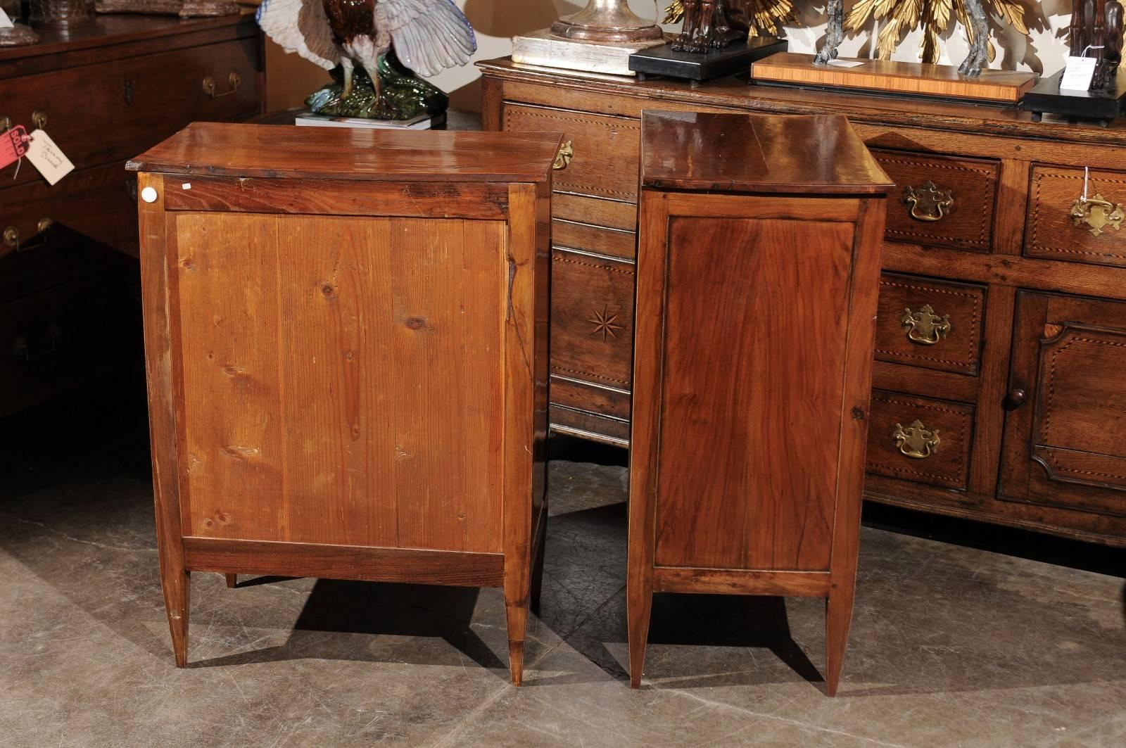 Pair of French Directoire Style Small Size Cherry Commodes from the 1920s 3