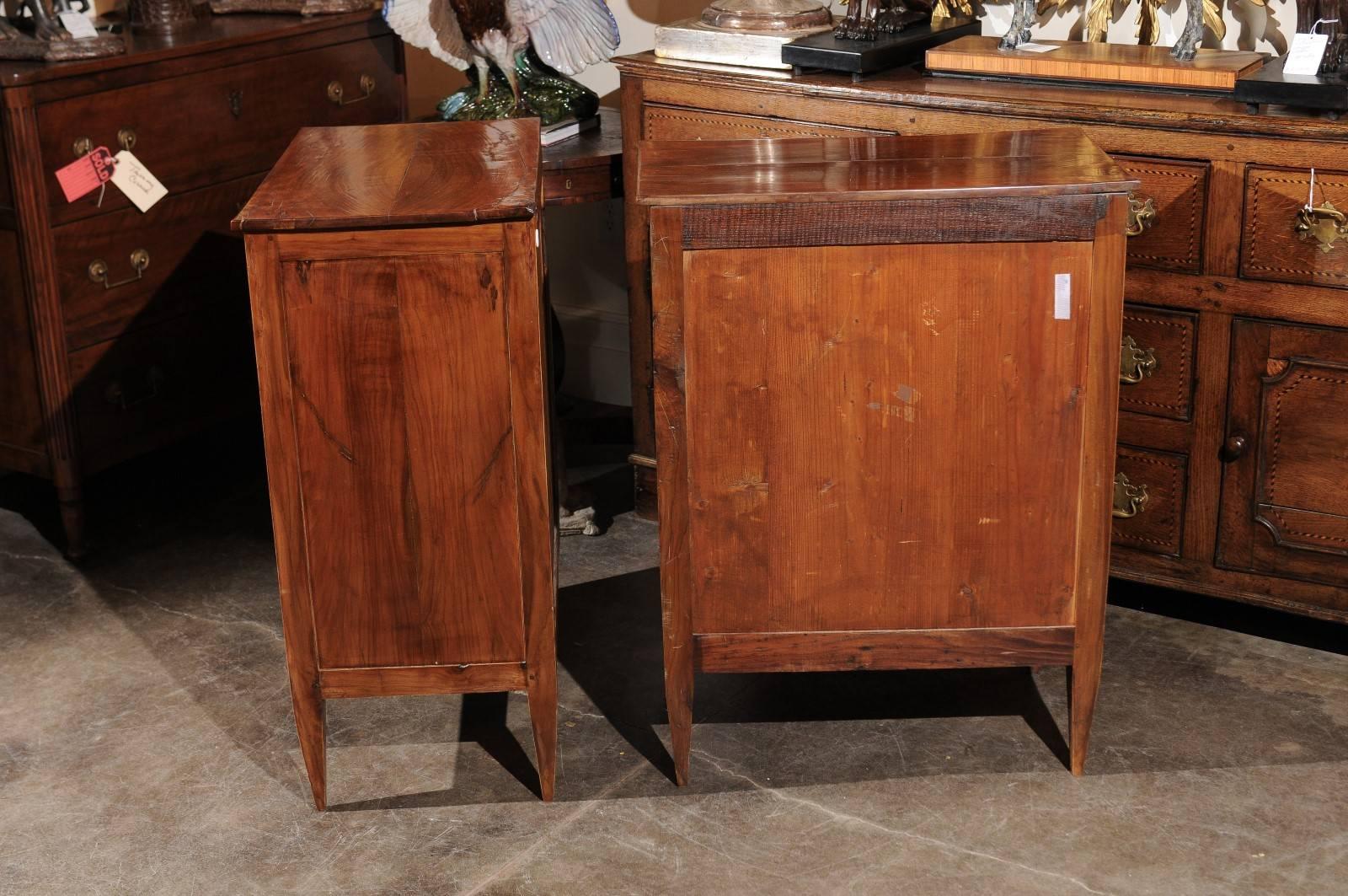 Pair of French Directoire Style Small Size Cherry Commodes from the 1920s 4