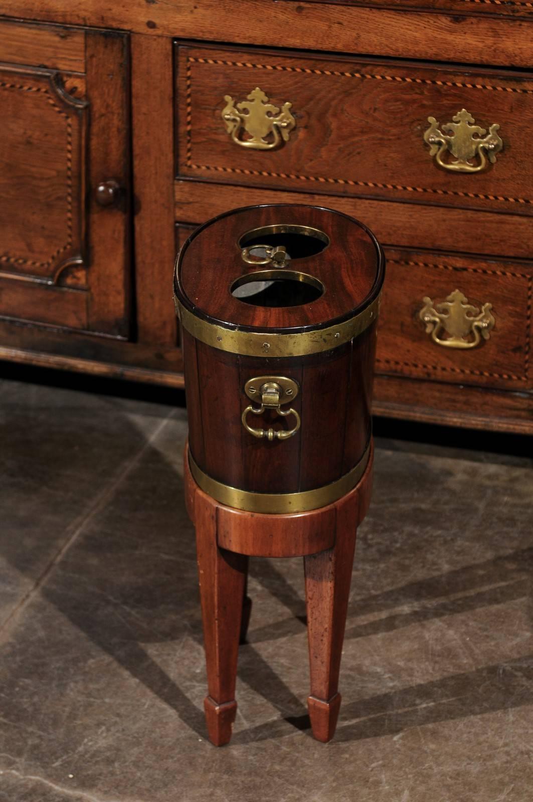 Mid-19th Century English Mahogany and Brass Wine Cooler Drinks Table on Stand 2