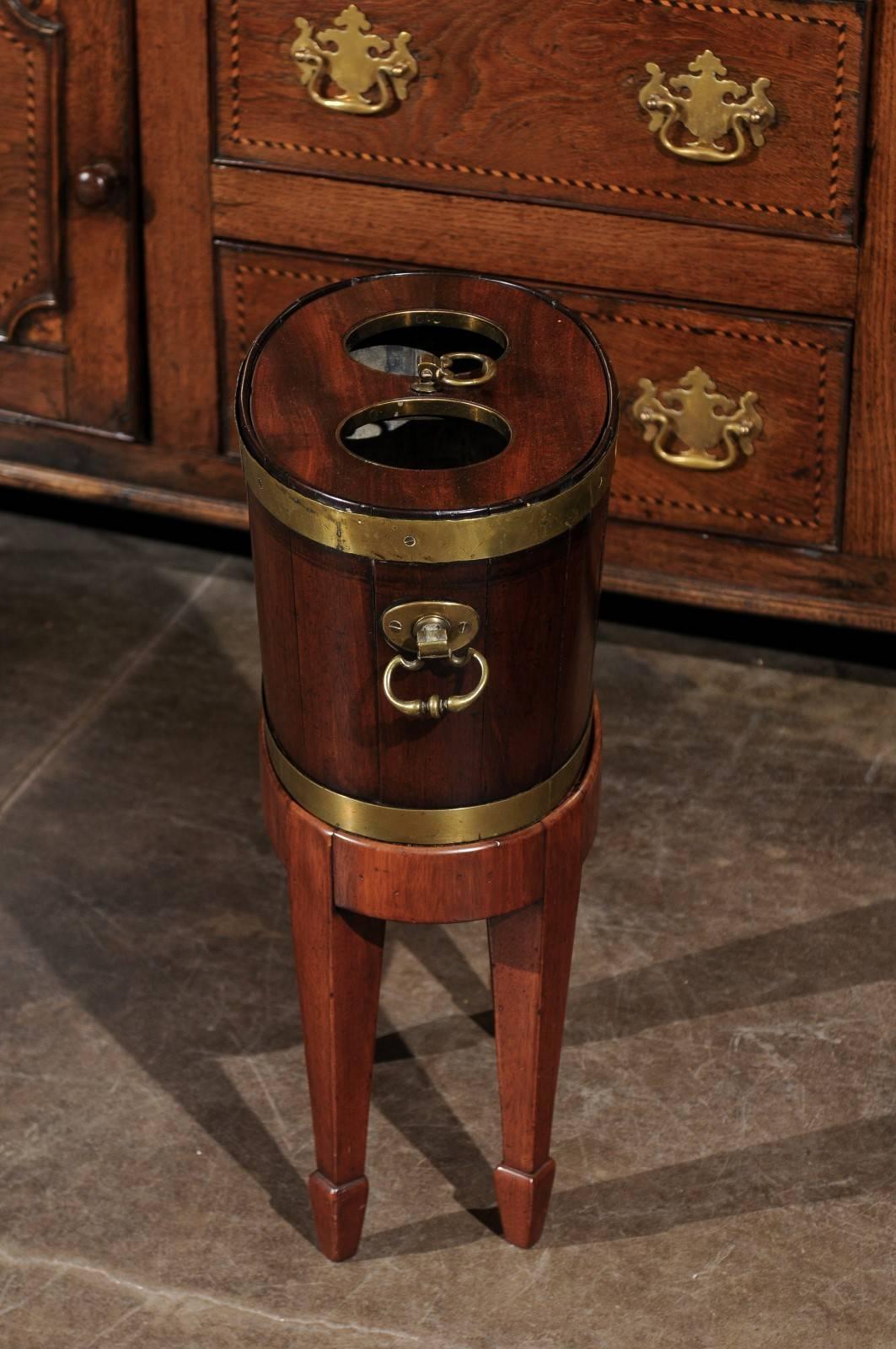 Mid-19th Century English Mahogany and Brass Wine Cooler Drinks Table on Stand 3