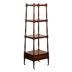 English Mahogany Trolley with Graduated Shelves from the Mid-19th Century