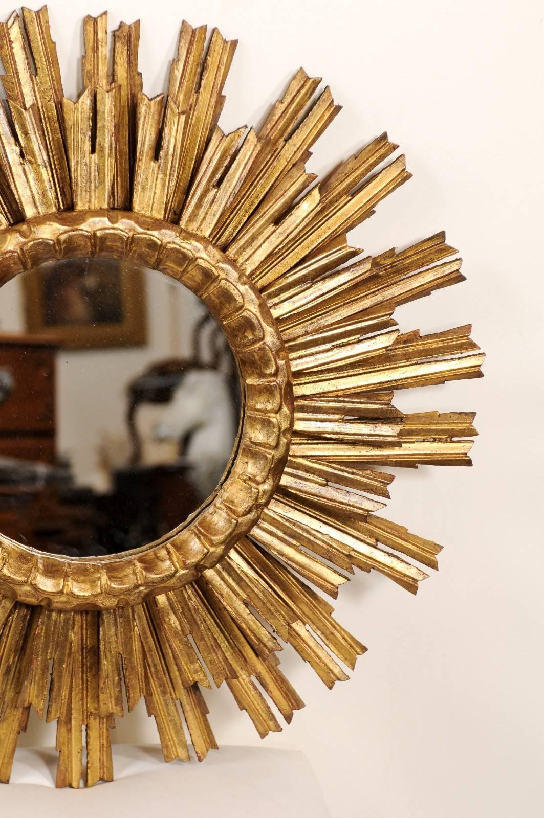 French Double Layered Sunburst Mirror from the Mid-20th Century 1