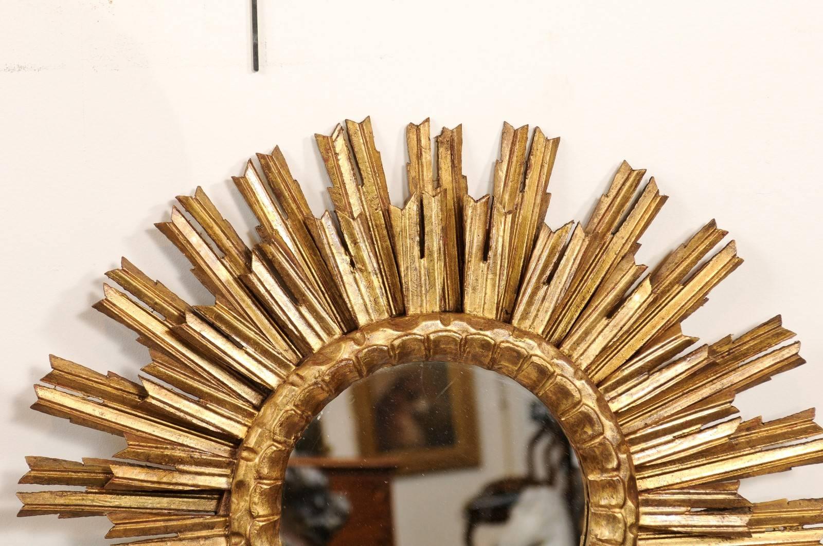 French Double Layered Sunburst Mirror from the Mid-20th Century 3