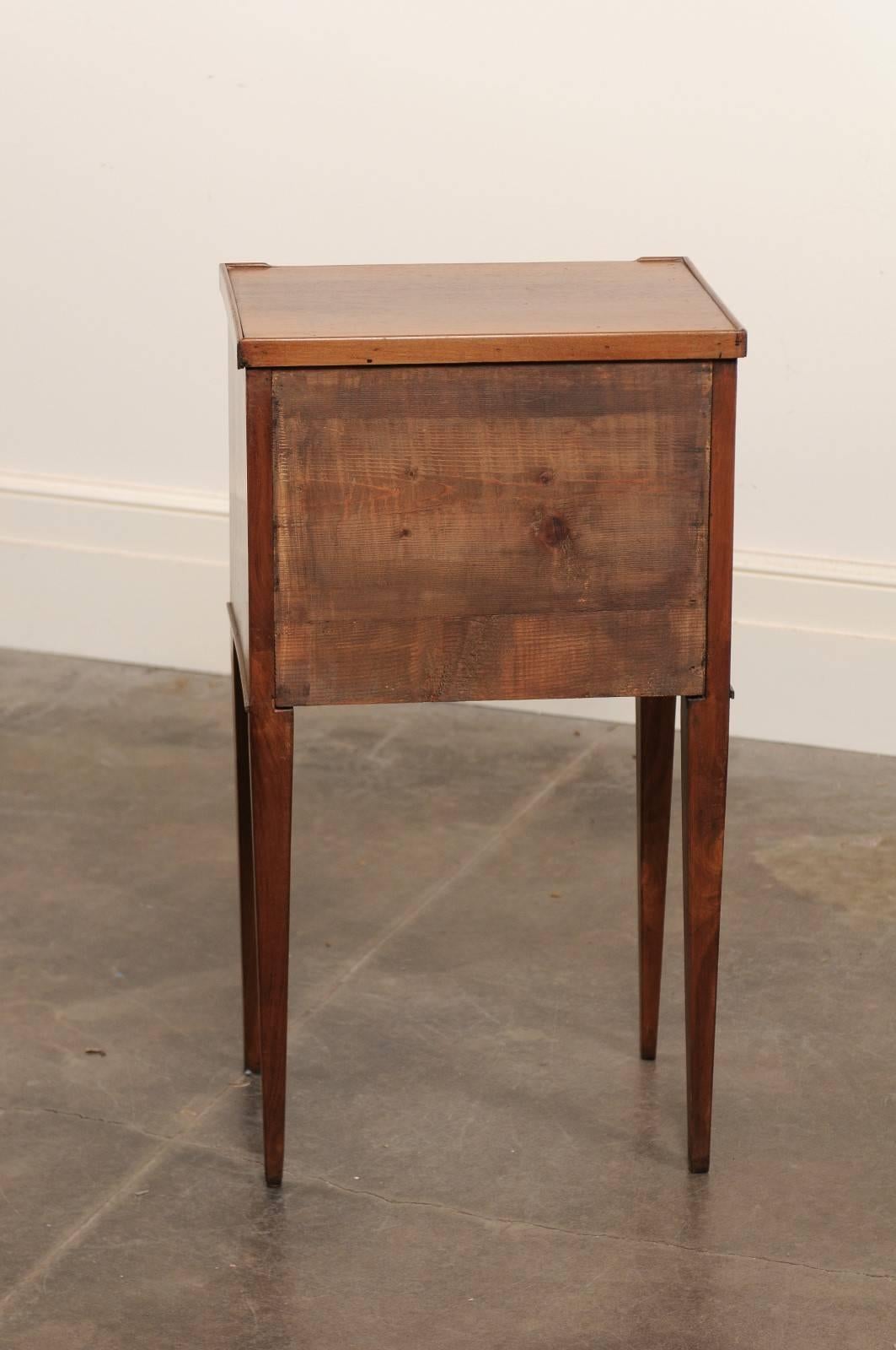 French Mahogany Turn of the Century Side Table with Two Drawers and Tapered Legs 2