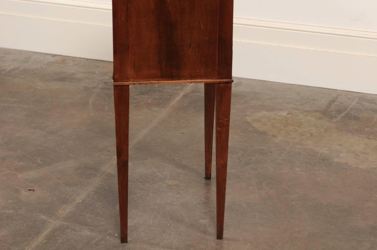 French Mahogany Turn of the Century Side Table with Two Drawers and Tapered Legs 5