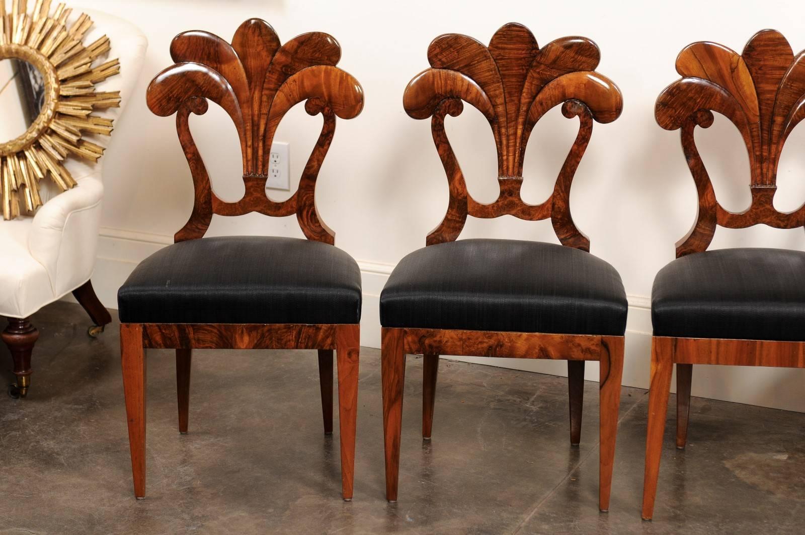 Set of Six Viennese Biedermeier Dining Chairs with Horsehair Seats, circa 1825 2