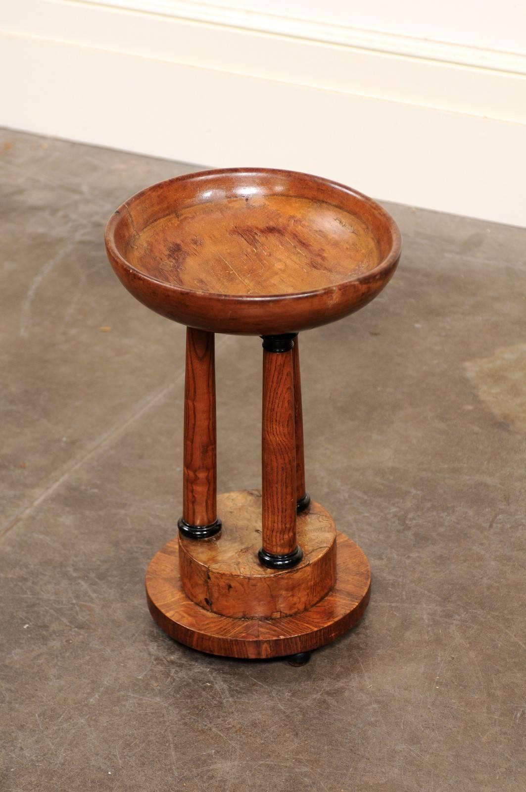 Austrian Biedermeier Wooden Compote with Classical Column Stand, circa 1840 For Sale 2