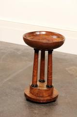 Compotier autrichien Biedermeier en bois avec support à colonne classique, vers 1840