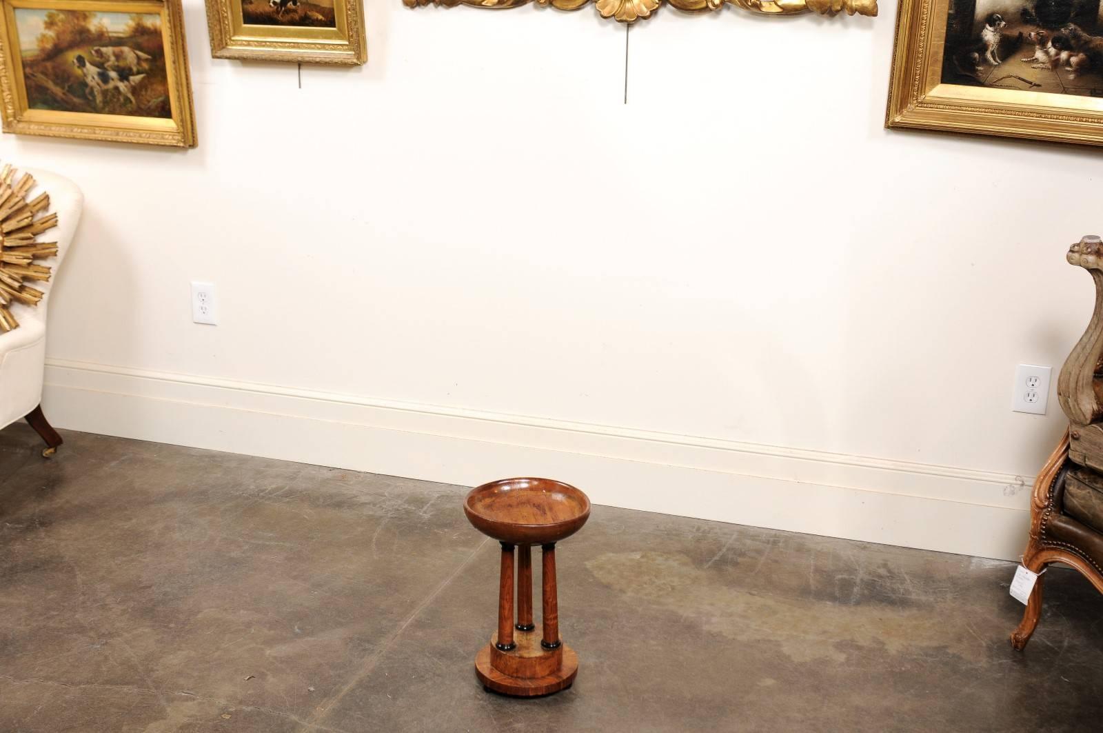 Austrian Biedermeier Wooden Compote with Classical Column Stand, circa 1840 In Good Condition For Sale In Atlanta, GA
