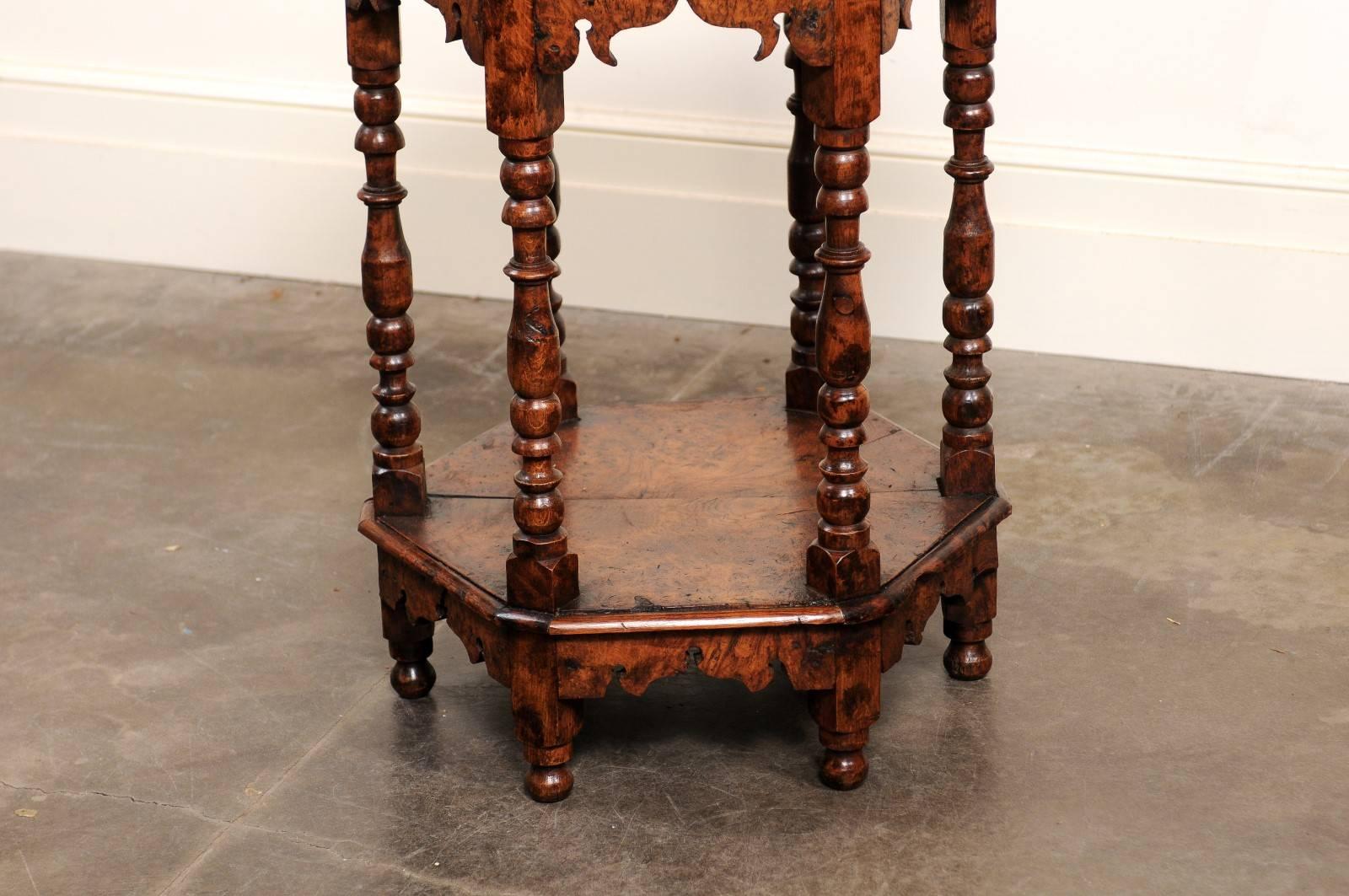 hexagon side table with storage