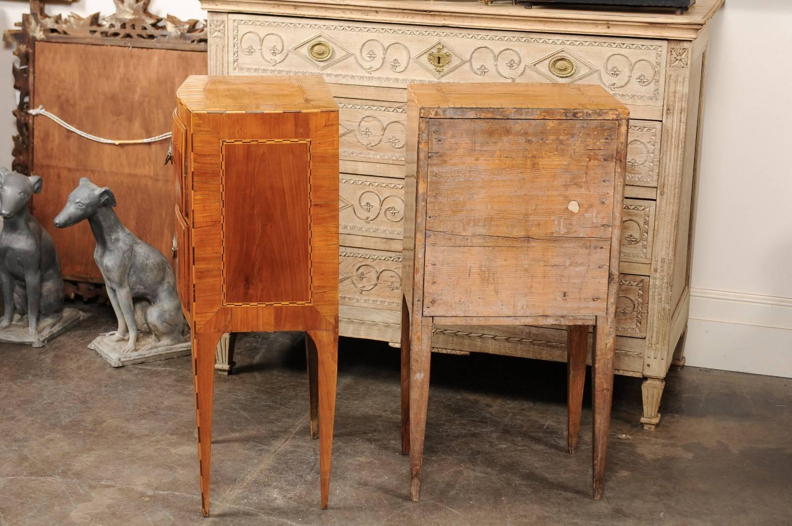 Pair of Petite Austrian Biedermeier Two-Drawer Commodes with Inlay, circa 1840 For Sale 3
