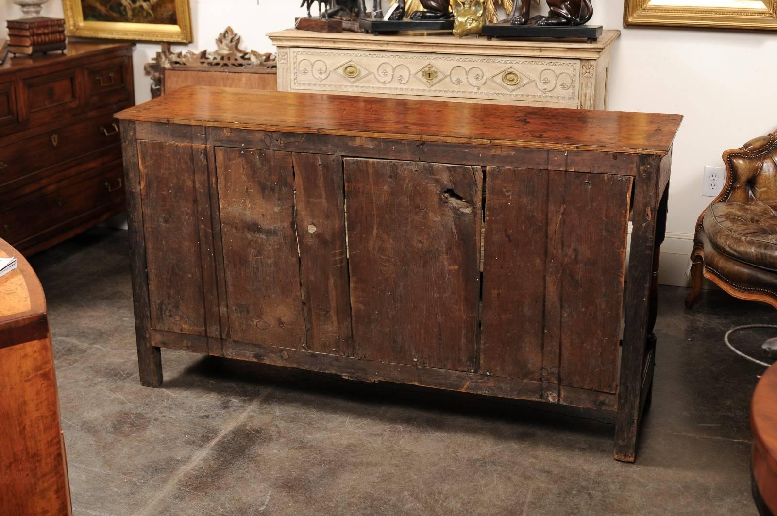 English George III 1780s Oak and Fruitwood Server or Dresser Base with Shelf In Good Condition In Atlanta, GA