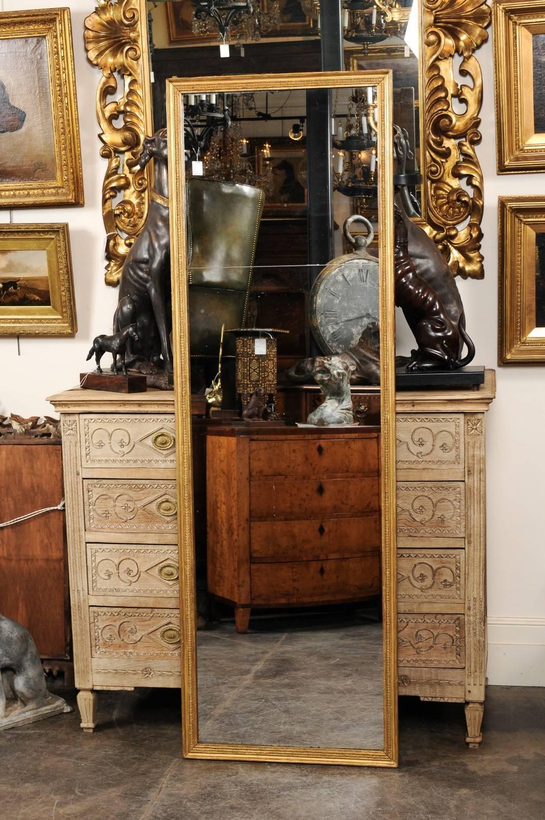 French Full Length Mirror with Giltwood Frame from the Turn of the Century 3