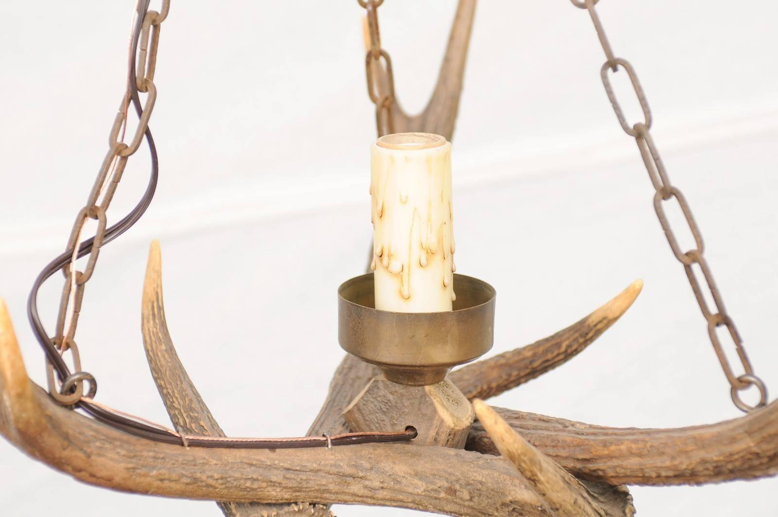 brass antler chandelier