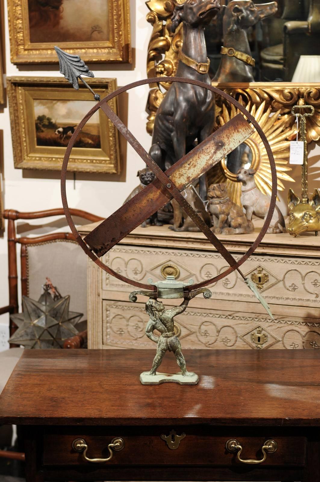 Swedish Copper Armillary Held by the Titan Atlas from the Early 20th Century 6