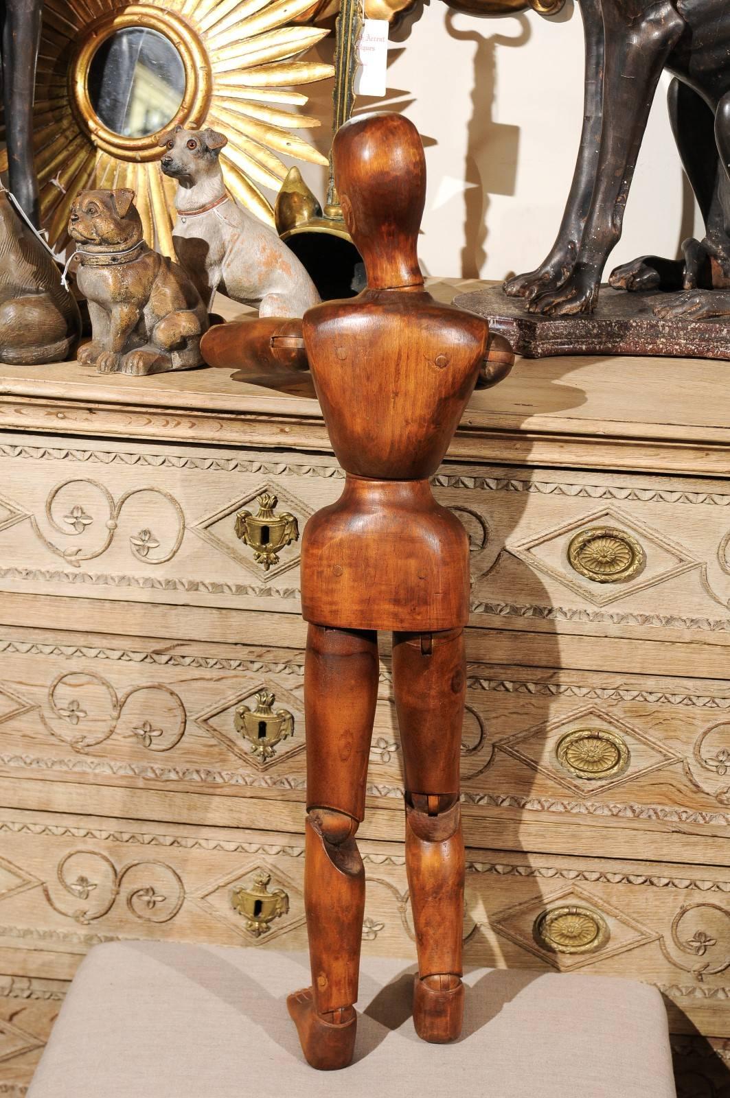 English Articulated Wooden Mannequin from the Early 1900s 1