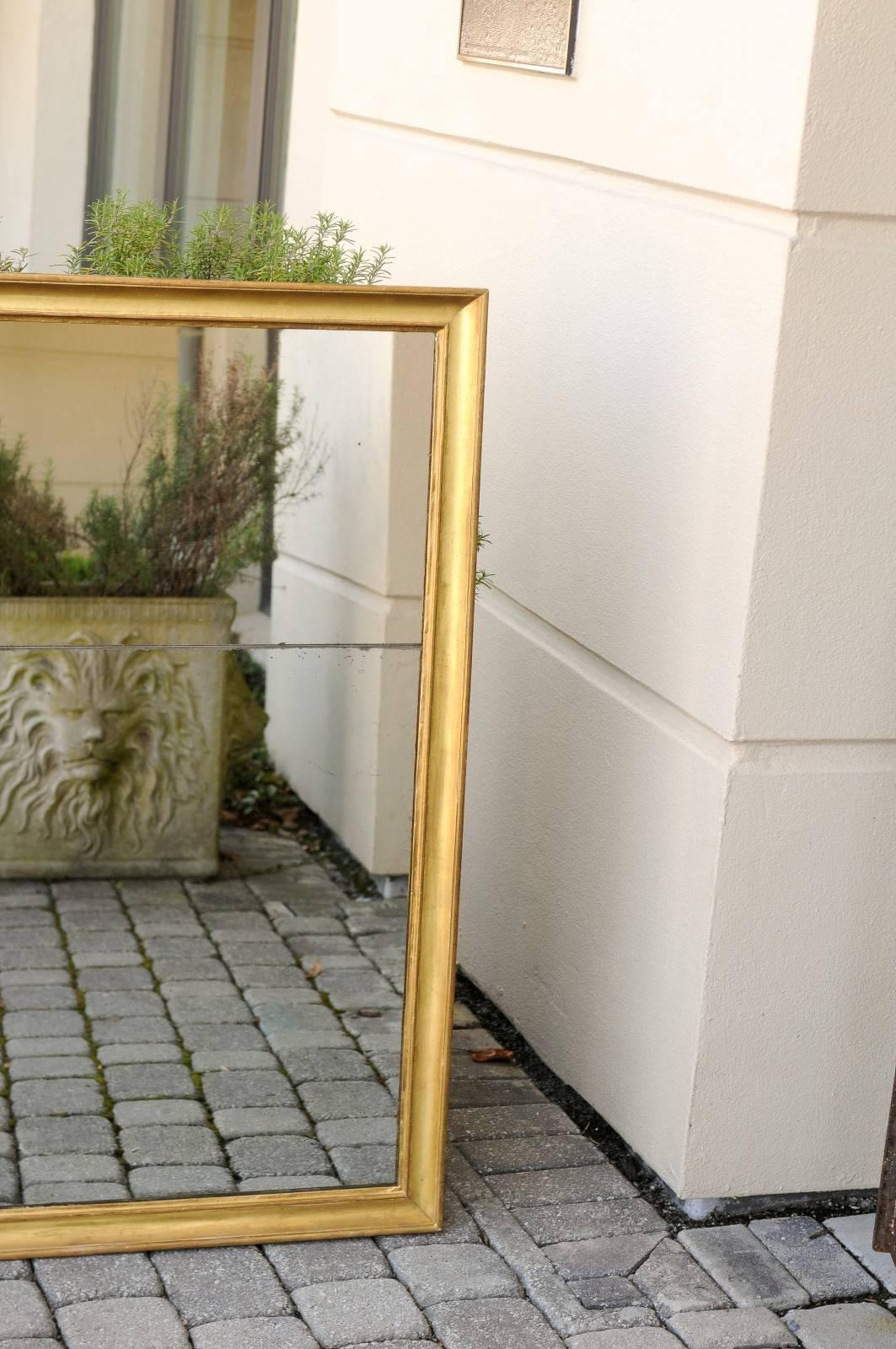 French Giltwood Rectangular Mirror with Split Glass from the Turn of the Century 5