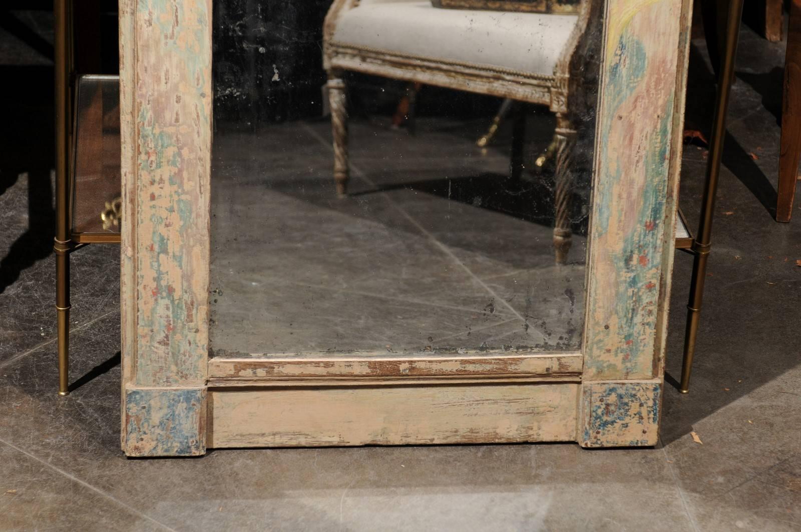 Italian Neoclassical Revival Mirror with Greek Style Façade, circa 1890 In Good Condition In Atlanta, GA