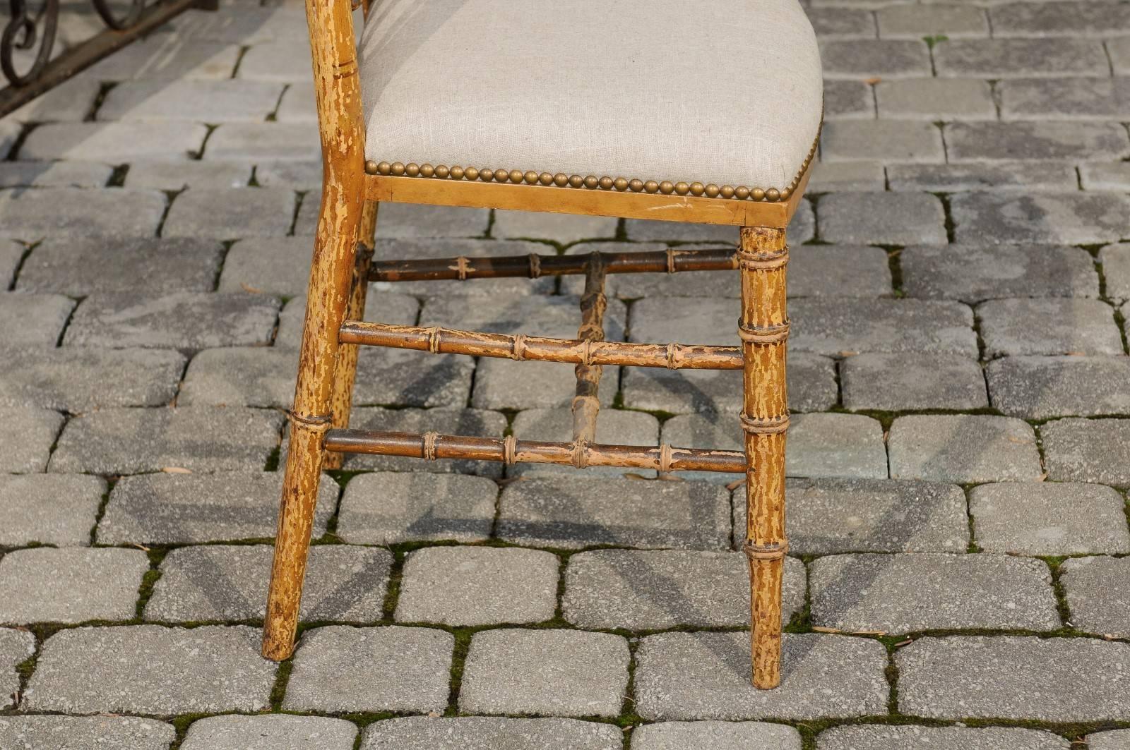 English Period Regency Accent Side Wooden Chair with Painted Scene, circa 1820 4