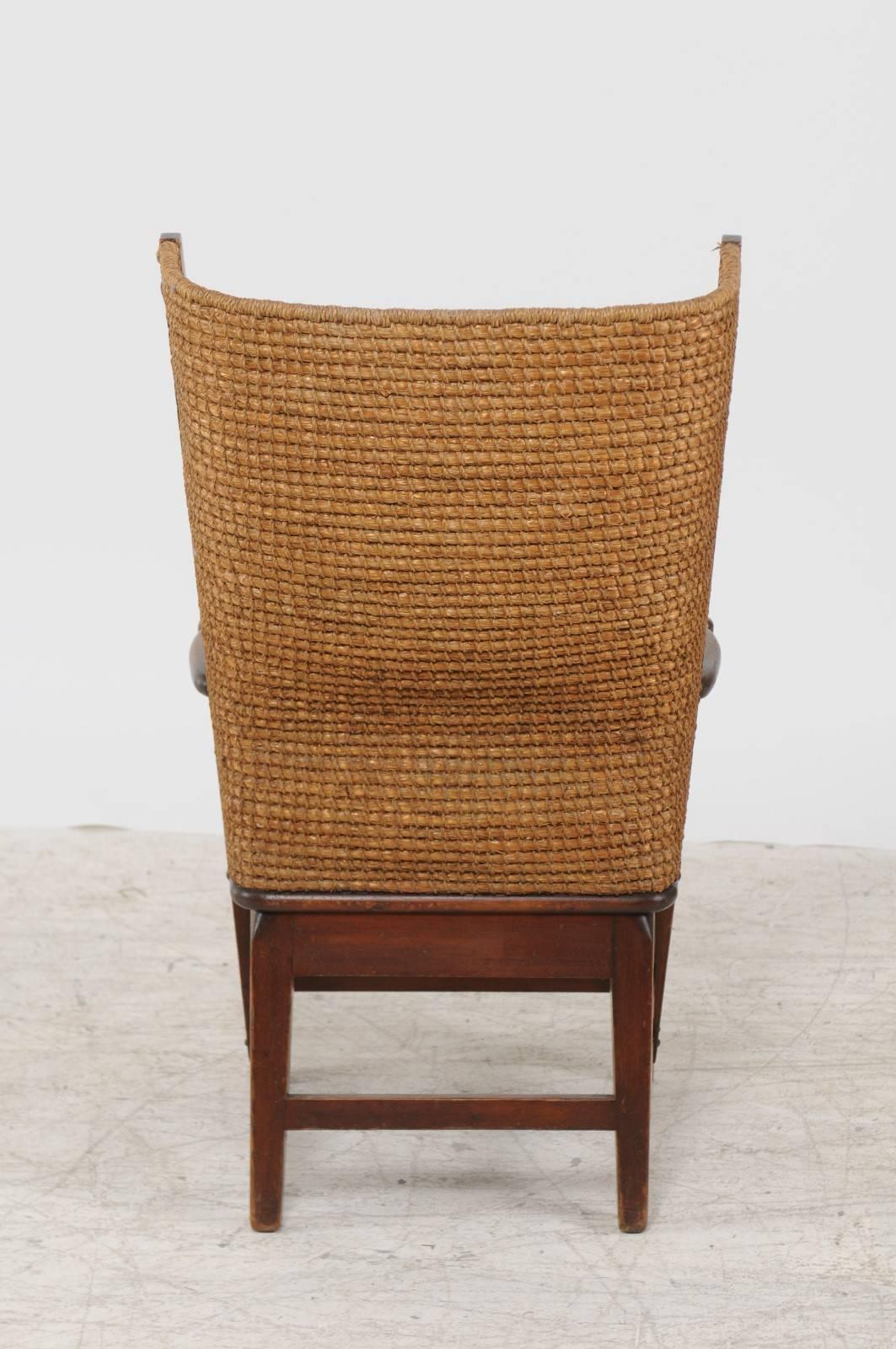 Scottish Late 19th Century Orkney Chair with Wraparound Handwoven Straw Back 2