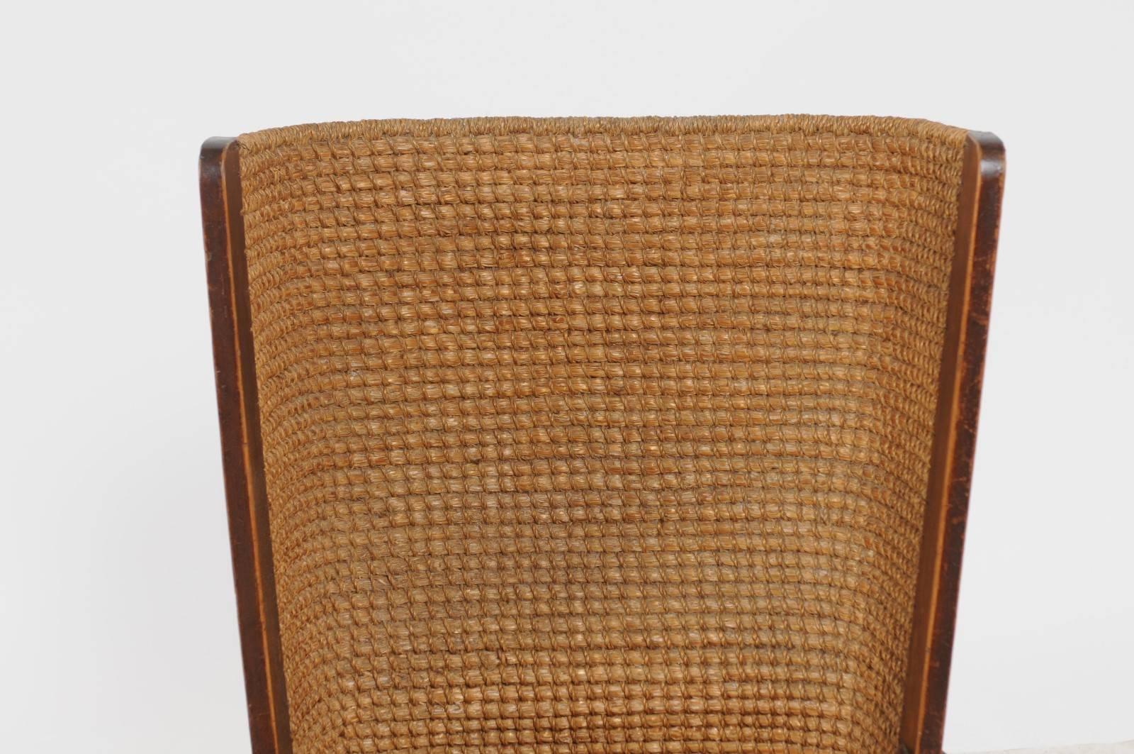 Scottish Late 19th Century Orkney Chair with Wraparound Handwoven Straw Back 5