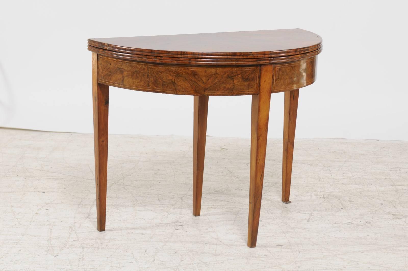 demi lune table with drawer