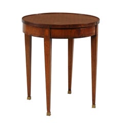 Used French Louis XVI Style 1870s Round Game Table with Flip Top and Tapered Legs