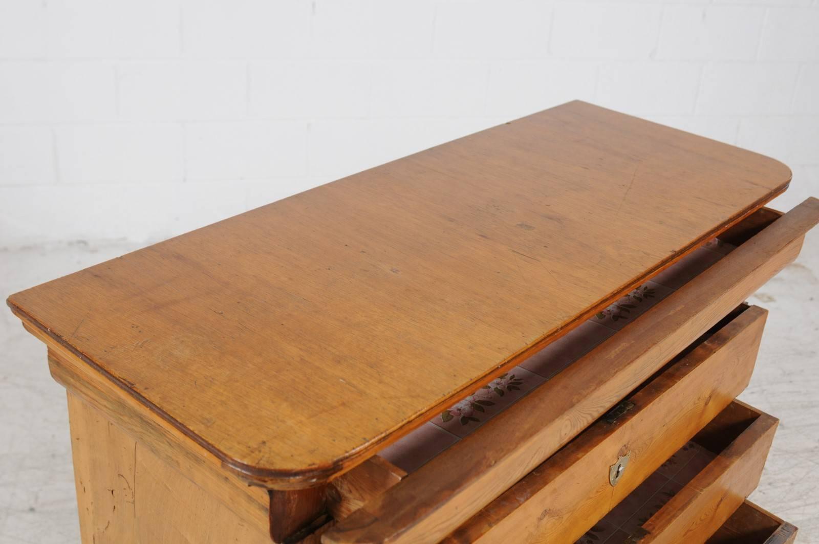 19th Century French Pine Louis-Philippe Four-Drawer Commode from the 1880s