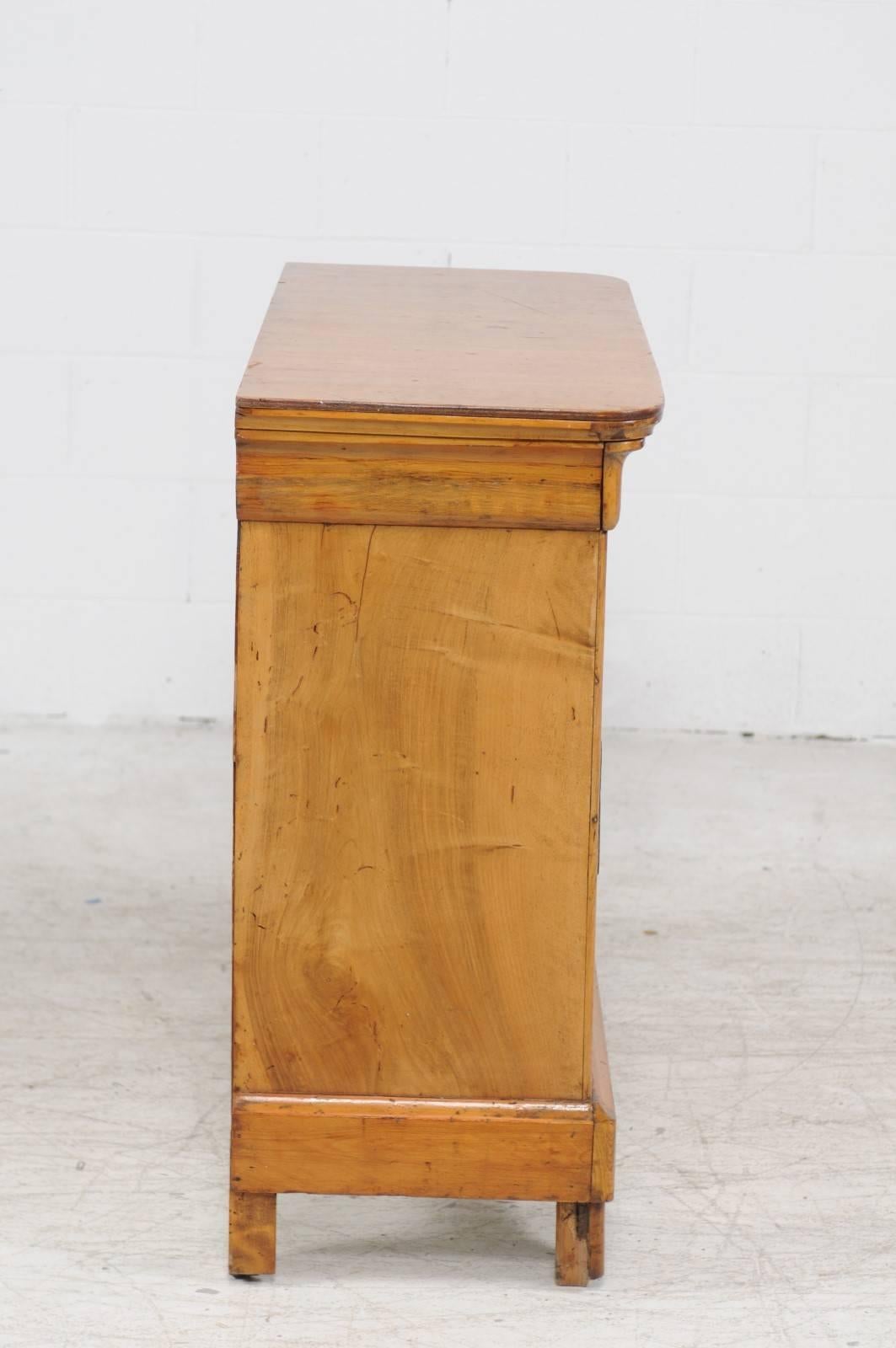 French Pine Louis-Philippe Four-Drawer Commode from the 1880s 1