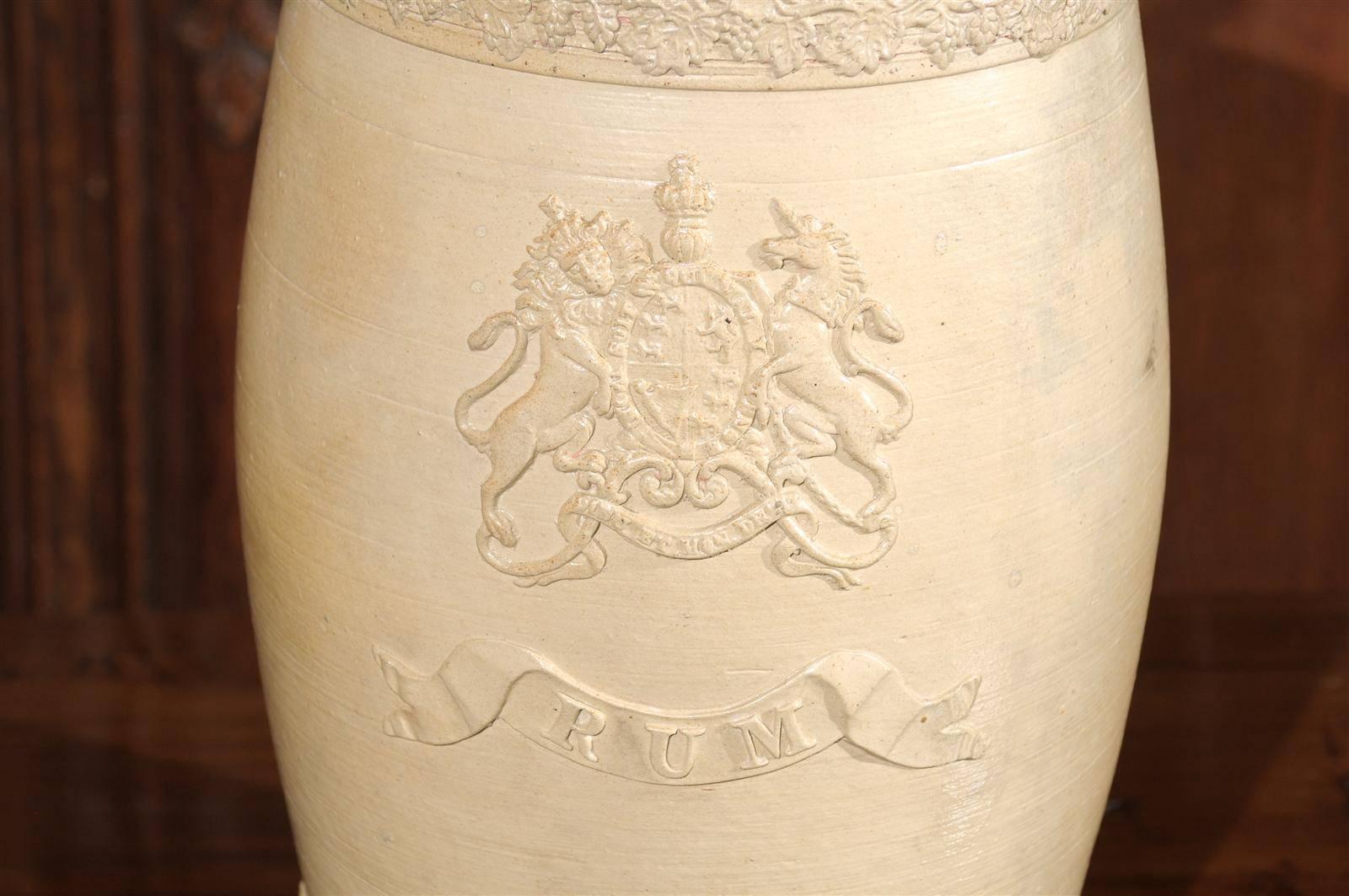 English Stoneware Spirit Barrel Table Lamp from the Mid-19th Century 3