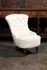 English Tufted Slipper Chair