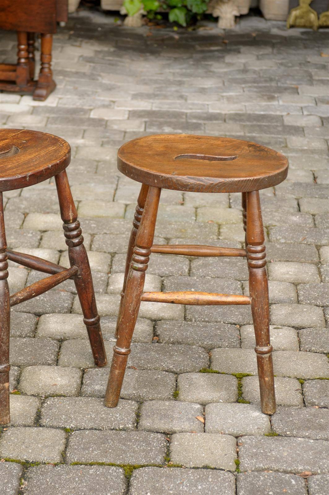 wooden stool with handle