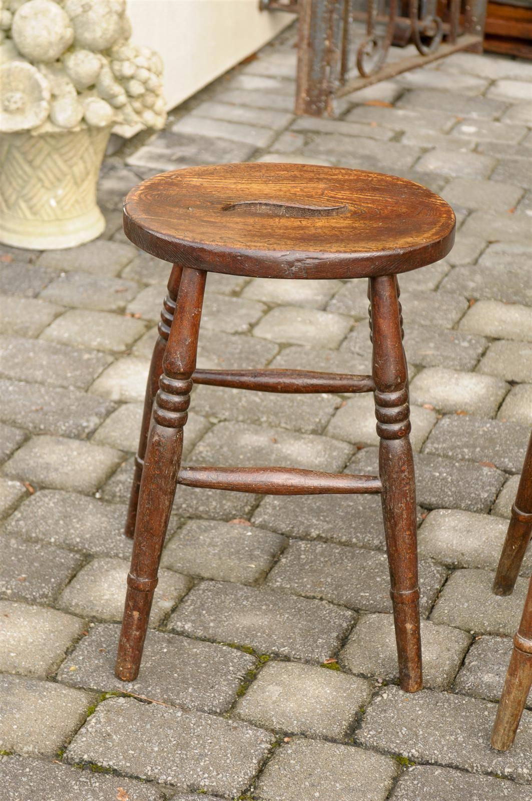 rustic wooden stools